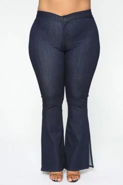 Fashion Nova Junk In The Trunk Flare Jeans - Dark Denim