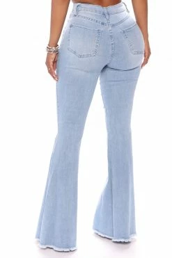 Cheapest ๐ฅฐ Fashion Nova Fearless High Stretch Bell Bottom ๐ Jeans - Light Blue Wash Flare ๐ Jeans ๐ 7 Fashion Nova Fearless High Stretch Bell Bottom Jeans - Light Blue Wash Flare Jeans