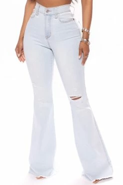 Fashion Nova The Sequel Super Flare Jeans - Light Blue Wash