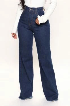 Fashion Nova Sunday Morning Premium High Rise Flare Jeans - Dark Denim