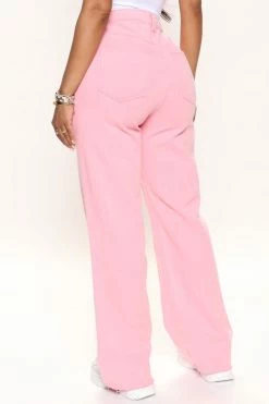 Fashion Nova Tickled Pink Straight Leg Jeans - Pink