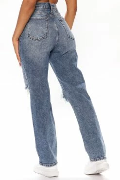 Deals ๐ Fashion Nova Mom ๐ Jeans Go Off Boyfriend Distressed ๐ Jeans - Medium Blue Wash โ 11 Fashion Nova Mom Jeans Go Off Boyfriend Distressed Jeans - Medium Blue Wash