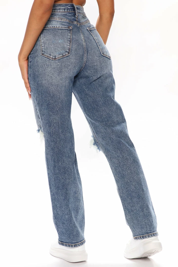 Deals ๐ Fashion Nova Mom ๐ Jeans Go Off Boyfriend Distressed ๐ Jeans - Medium Blue Wash โ 5 Fashion Nova Mom Jeans Go Off Boyfriend Distressed Jeans - Medium Blue Wash
