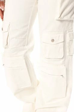 Fashion Nova Lily High Rise Cargo Jeans - White