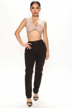 Fashion Nova I Know That's Right Boyfriend Jeans - Black