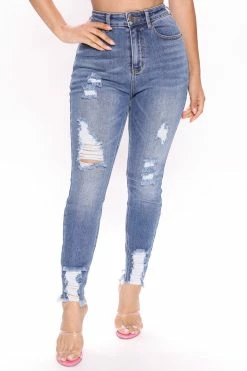 Fashion Nova The Comeback High Rise Skinny Jeans - Medium Blue Wash