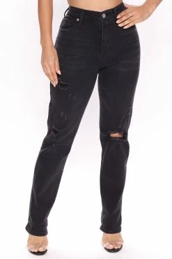 Fashion Nova Best Dressed Stretch Mom Jeans - Black