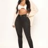 Fashion Nova Recycled High Waisted Stretch Skinny Jeans - Black Wash