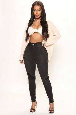 Fashion Nova Recycled High Waisted Stretch Skinny Jeans - Black Wash
