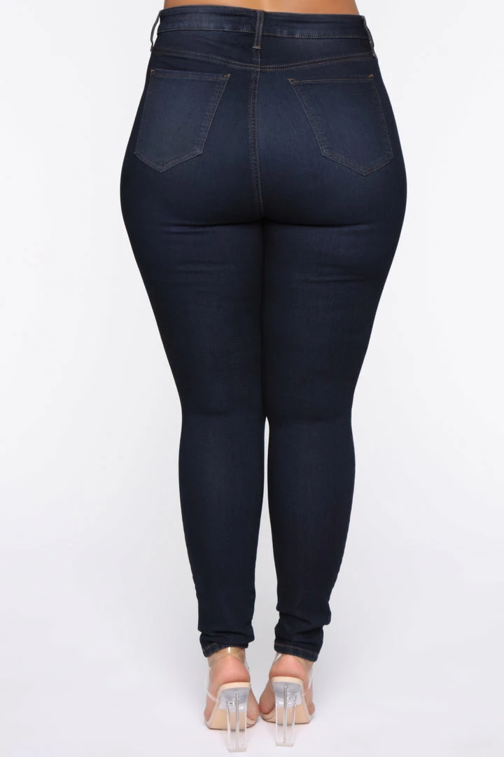 Fashion Nova Flex Game Strong Super High Rise Skinny Jeans - Dark Blue Wash