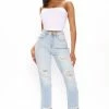 Fashion Nova Toni Boyfriend Jeans - Light Blue Wash