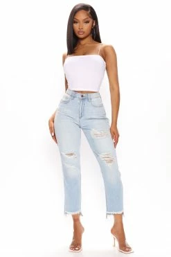 Fashion Nova Toni Boyfriend Jeans - Light Blue Wash