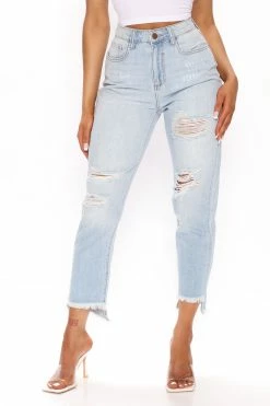 Fashion Nova Toni Boyfriend Jeans - Light Blue Wash