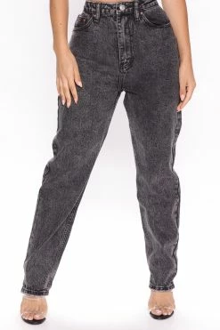 Fashion Nova Switch It Straight Leg Acid Wash Jeans - Acid Wash Black