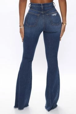 Budget ⭐ Fashion Nova Soft Spot Ripped Flare 👖 Jeans - Dark Wash 💯 8 Fashion Nova Soft Spot Ripped Flare Jeans - Dark Wash