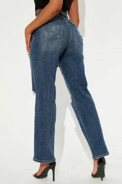 Fashion Nova 90's High Rise Baggy Jeans - Dark Wash