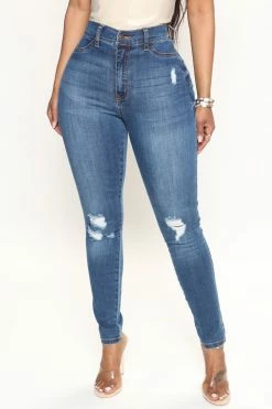 Fashion Nova Best Of Me High Rise Skinny Jeans - Medium Blue Wash