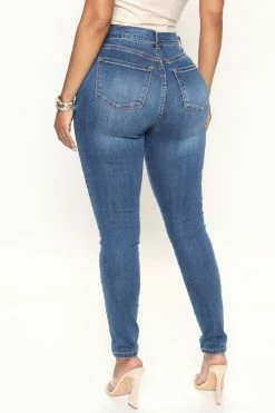 Fashion Nova Best Of Me High Rise Skinny Jeans - Medium Blue Wash