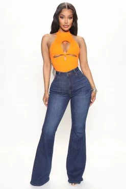 Fashion Nova Love Story Stretch Flare Jeans - Dark Wash