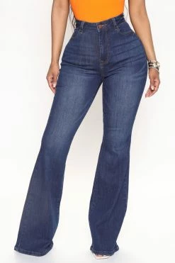 Fashion Nova Love Story Stretch Flare Jeans - Dark Wash