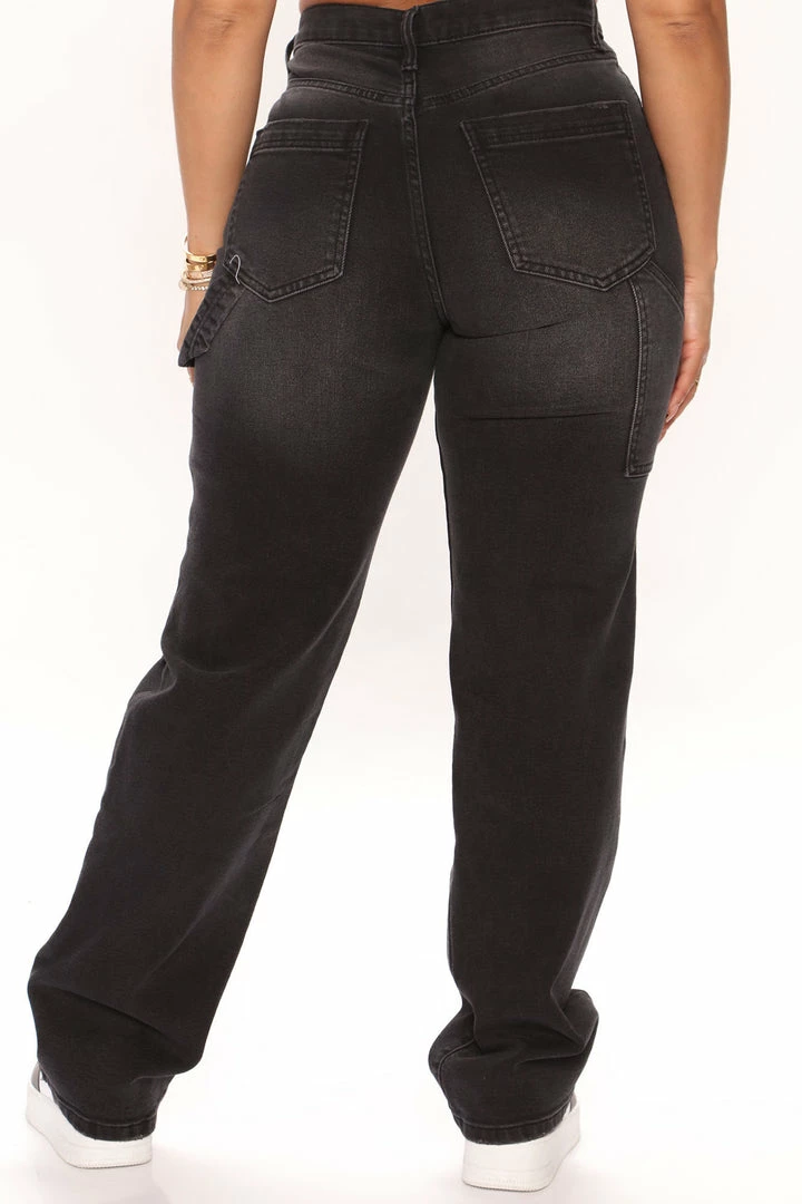 Coupon π Fashion Nova Work It Utility Straight Leg π Jeans - Black 𧨠5 Fashion Nova Work It Utility Straight Leg Jeans - Black