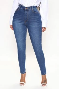 Fashion Nova Aria High Waisted Skinny Jeans - Medium Blue Wash