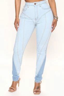 Fashion Nova Step Aside High Rise Skinny Jeans - Dark/Combo