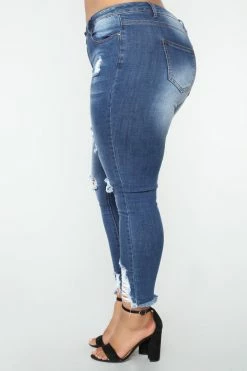 Fashion Nova Follow The Leader Skinny Jeans - Dark Denim