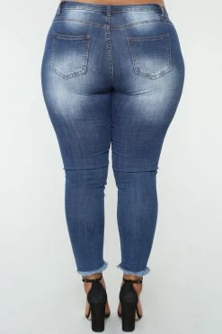 Fashion Nova Follow The Leader Skinny Jeans - Dark Denim