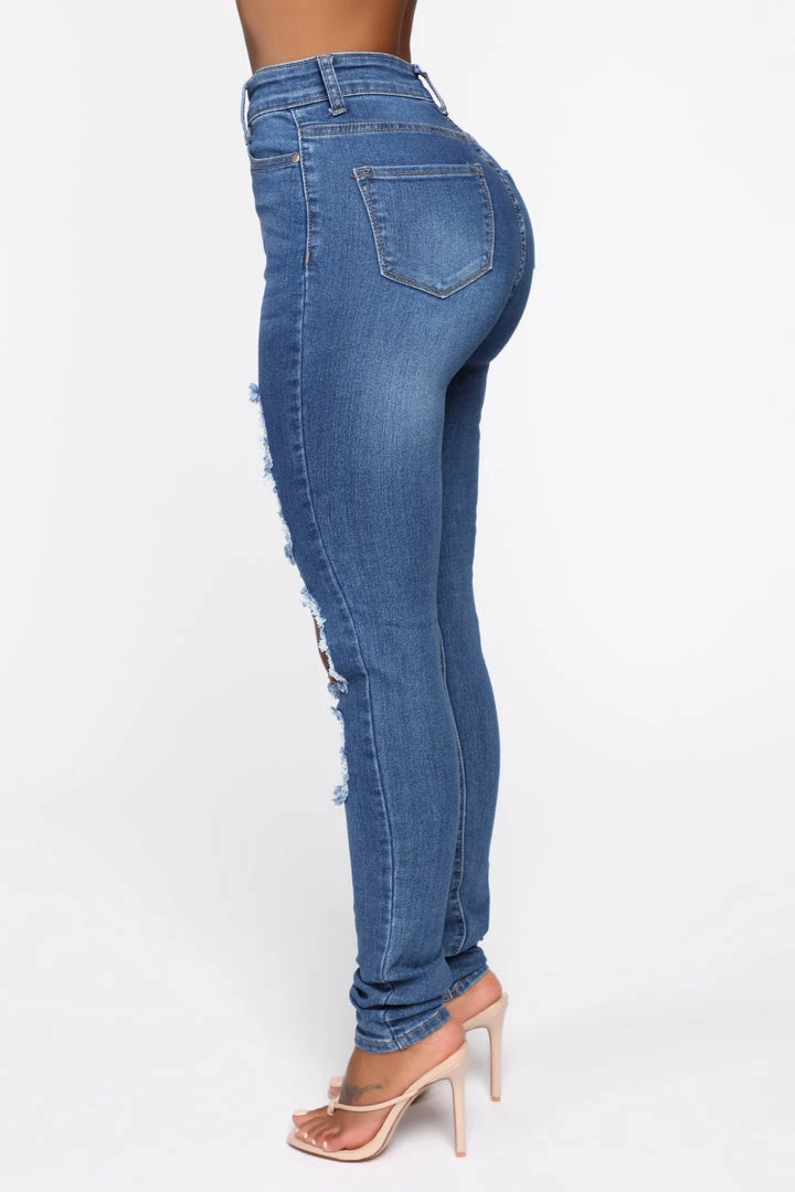 Coupon ⌛ Fashion Nova San Antonio Distressed 👖 Jeans - Medium Blue Skinny 👖 Jeans 👏 7 Fashion Nova San Antonio Distressed Jeans - Medium Blue Skinny Jeans