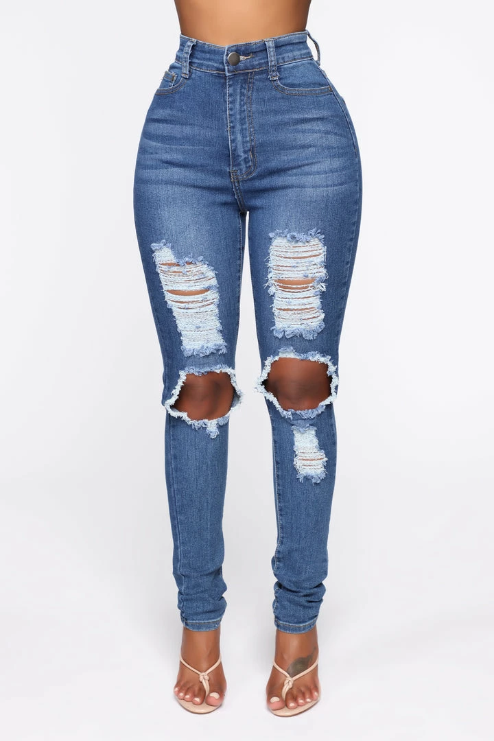 Coupon ⌛ Fashion Nova San Antonio Distressed 👖 Jeans - Medium Blue Skinny 👖 Jeans 👏 3 Fashion Nova San Antonio Distressed Jeans - Medium Blue Skinny Jeans