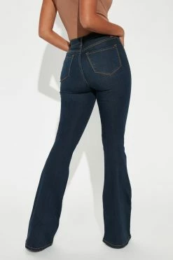 Fashion Nova Tall Deep In My Soul Flare Jeans - Dark Denim Skinny Jeans