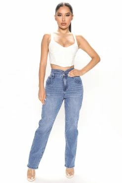 Fashion Nova Show Up Straight Leg Jeans - Medium Wash