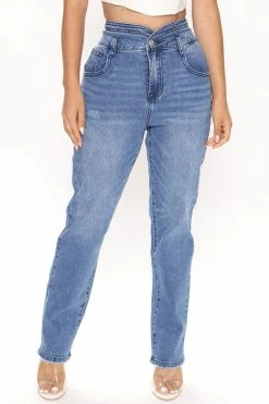 Fashion Nova Show Up Straight Leg Jeans - Medium Wash