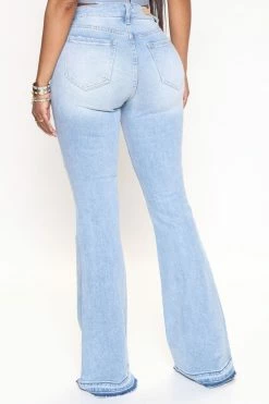 Fashion Nova Irresistible Y2K Release Hem Flare Jeans - Vintage Blue Wash