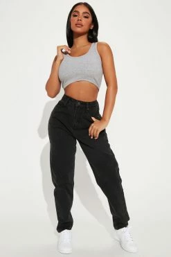 Fashion Nova Skinny Jeans Petite Let's Rewind Mom Jeans - Black