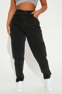 Fashion Nova Skinny Jeans Petite Let's Rewind Mom Jeans - Black