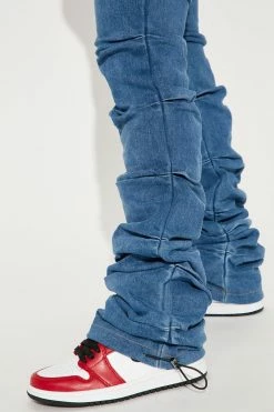 Fashion Nova Dream Come True Stacked Jeans - Medium Blue Wash