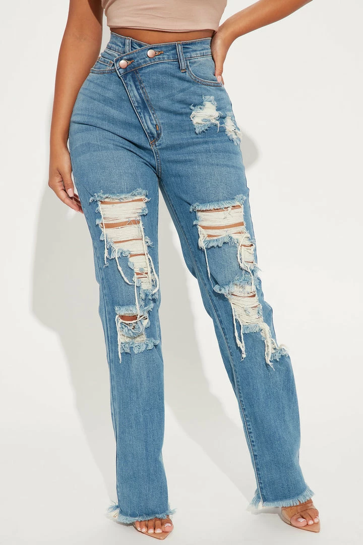 Cheap ๐ Fashion Nova Petite Don't Get Crossed Over Slouch Fit ๐ Jeans - Medium Blue Wash โ๏ธ 4 Fashion Nova Petite Don't Get Crossed Over Slouch Fit Jeans - Medium Blue Wash