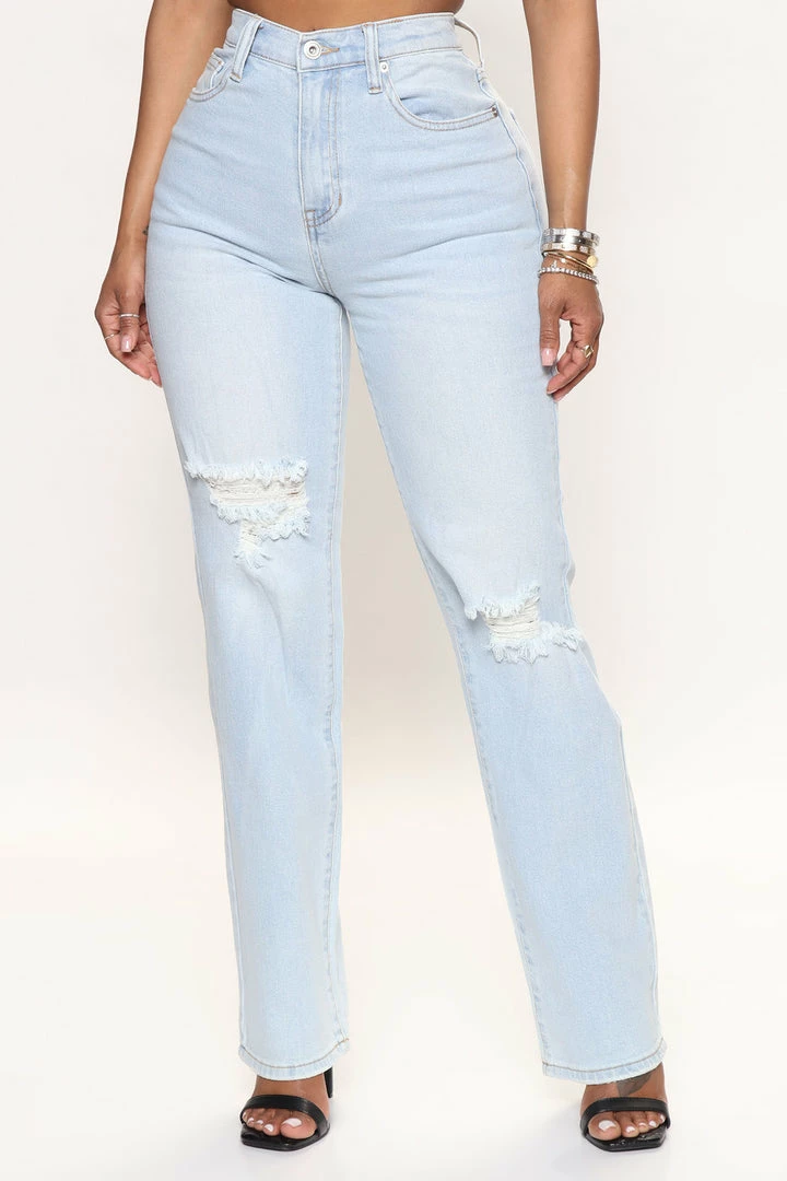 Cheapest ๐ Fashion Nova Goin' The Distance Straight Leg ๐ Jeans - Light Wash โ๏ธ 5 Fashion Nova Goin' The Distance Straight Leg Jeans - Light Wash