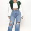 Discount 🥰 Fashion Nova Double Dutch Ripped Straight Leg 👖 Jeans - Medium Blue Wash ✨ 2 Fashion Nova Double Dutch Ripped Straight Leg Jeans - Medium Blue Wash