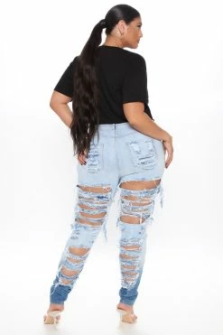 Fashion Nova Cheap Thriller High Rise Jeans - Blue Skinny Jeans