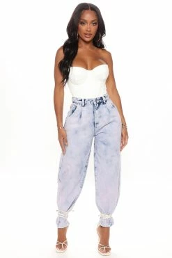 Fashion Nova Daydreamer High Rise Baggy Mom Jeans - Violet