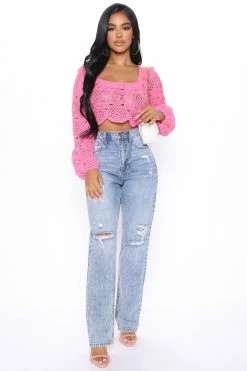 Fashion Nova She's A Riot Super High Rise Straight Leg Jeans - Medium Blue Wash