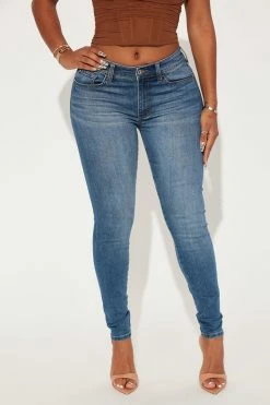 Fashion Nova Turn Back Time Curvy Skinny Jeans - Medium Wash