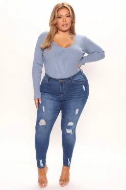Fashion Nova Booty Booty Push Up Skinny Jeans - Medium Blue Wash
