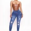 Fashion Nova Booty Booty Push Up Skinny Jeans - Medium Blue Wash