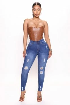 Fashion Nova Booty Booty Push Up Skinny Jeans - Medium Blue Wash