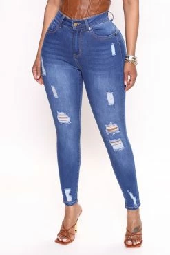 Fashion Nova Booty Booty Push Up Skinny Jeans - Medium Blue Wash