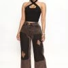 Fashion Nova Toluca Acid Wash Ankle Wide Leg Jeans - Acid Wash